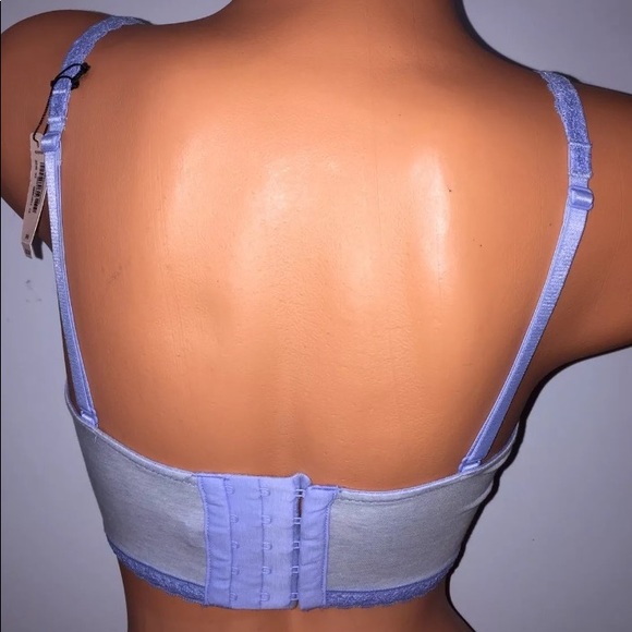 Blue with lace trim long line bra 34b; VS - Picture 2 of 3